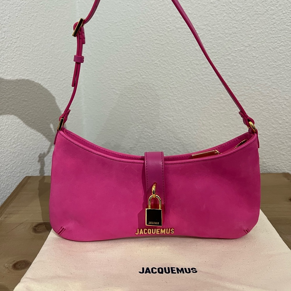 JACQUEMUS Pink Le Raphia 'Le Bisou Cadenas' Bag NWT in dust bag